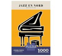 Jigsaw for Adults1000 Pieces Jazz En Nord Yellow Print Jigsaw Puzzle Brain Teaser Game Difficult Hard Gifts for Friends And Family 38x26cm/1000pcs