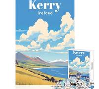 Jigsaw for Adults1000 Pieces Kerry Ireland Travel Puzzles for Teenagers Difficult Hard Challenging To Complete Toy Intellectual Game (38x52cm)