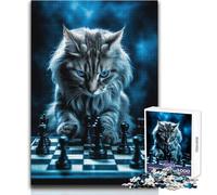 Jigsaw for Adults1000 Pieces Kitten Checkmate Toy Intellectual Game Home Art Decor Gift For Birthdays Size 50x75cm