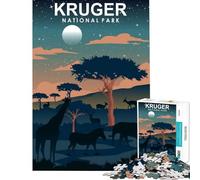 Jigsaw for Adults1000 Pieces Kruger National Park Art Brain Intelligence Challenge Addictive Toys Practical Game Presents for Women Great Gifts (Size 38x26cm)