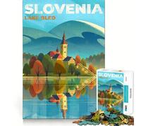 Jigsaw for Adults1000 Pieces Lake Bled Slovenia Premium Cut Play Mental Skill Game Idle Fun Time Christmas Wall Art (50x75cm)