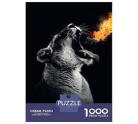 Jigsaw for Adults1000 Pieces Lion Head Wit Fire Jigsaw Puzzle Brain Teaser Game Difficult Hard Gifts for Friends And Family 52x38cm/1000pcs