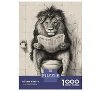 Jigsaw for Adults1000 Pieces Lion Reads Newspaper Jigsaw Puzzle Brain Teaser Game Difficult Hard Gifts for Friends And Family 70x50cm/1000pcs