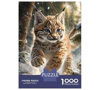 Jigsaw for Adults1000 Pieces Lynx in Snowy Forest Jigsaw Puzzle Brain Teaser Game Difficult Hard Gifts for Friends And Family 38x26cm/1000pcs