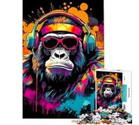 Jigsaw for Adults1000 Pieces Monkey Dj Music Help The Brain Exercise Family Activities Educational Game for Age 14+ Game (38x26cm)
