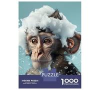 Jigsaw for Adults1000 Pieces Monkey with Soap Suds Jigsaw Puzzle Brain Teaser Game Difficult Hard Gifts for Friends And Family 70x50cm/1000pcs