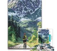 Jigsaw for Adults1000 Pieces Mountain Biking Adventure Tough Challenge Family Game for And from 14 Years And over (size 50x75cm)