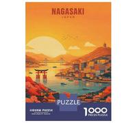 Jigsaw for Adults1000 Pieces Nagasaki Japan Cityscape at Sunset Jigsaw Puzzle Brain Teaser Game Difficult Hard Gifts for Friends And Family 70x50cm/1000pcs