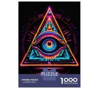 Jigsaw for Adults1000 Pieces Neon Triangles Wall Art Print Teenager Puzzles Toy Wall Decor Wall Decoration Gifts for Friends And Family 38x26cm/1000pcs