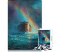 Jigsaw for Adults1000 Pieces Noah's Ark Under A Rainbow Toy Intellectual Game Home Art Decor Gift For Birthdays Size 38x52cm