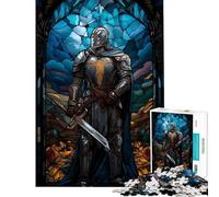 Jigsaw for Adults1000 Pieces Paladin Warrior Glass Difficult And Challenge Analysis And Logic Toy Wall Decor Suitable for Ages 14 And Up (38X52cm)
