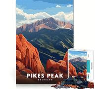 Jigsaw for Adults1000 Pieces Pikes Peak Colorado Premium Cut Play Mental Skill Game Idle Fun Time Christmas Wall Art (50x75cm)