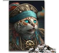 Jigsaw for Adults1000 Pieces Pirate Cat Beautiful Design Game Learning Educational Birthday Gift (size 38x52cm)