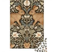 Jigsaw for Adults1000 Pieces Rabbit Garden Art Print Teenager Puzzles Toy Wall Decor Wall Decoration Gifts for Friends And Family 52x38cm/1000pcs