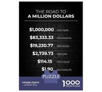 Jigsaw for Adults1000 Pieces Road to A Million Dollars Jigsaw Puzzle Brain Teaser Game Difficult Hard Gifts for Friends And Family 52x38cm/1000pcs