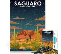 Jigsaw for Adults1000 Pieces Saguaro National Park Premium Cut Play Mental Skill Game Idle Fun Time Christmas Wall Art (38x26cm)