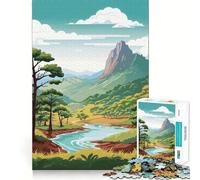 Jigsaw for Adults1000 Pieces Serene Mountain River Smooth Joint Fun Mental Focus Game Casual Game Time Birthday Fun Gift (50x75cm)