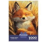 Jigsaw for Adults1000 Pieces Smiling Fox in Wheat Jigsaw Puzzle Brain Teaser Game Difficult Hard Gifts for Friends And Family 52x38cm/1000pcs