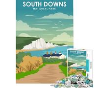 Jigsaw for Adults1000 Pieces South Downs National Park Brain Intelligence Challenge Addictive Toys Practical Game Presents for Women Great Gifts (Size 38x26cm)