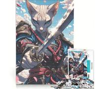 Jigsaw for Adults1000 Pieces Sphynx Cat Samurai, Brain Teaser Game, Fun at Home Activities, Wishlist with Santa Claus 38x26cm
