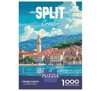 Jigsaw for Adults1000 Pieces Split Croatia Jigsaw Puzzle Brain Teaser Game Difficult Hard Gifts for Friends And Family 70x50cm/1000pcs