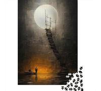 Jigsaw for Adults1000 Pieces Stairway to The Moon Jigsaw for Adults Relaxing Games But Fun And Humorous Challenging To Complete 52x38cm/1000pcs