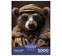 Jigsaw for Adults1000 Pieces Stylish Bear with Gold Chains Jigsaw for Adults Relaxing Games But Fun And Humorous Challenging To Complete 38x26cm/1000pcs