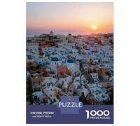 Jigsaw for Adults1000 Pieces Sunrise over Oia Santorini Jigsaw Puzzle Brain Teaser Game Difficult Hard Gifts for Friends And Family 70x50cm/1000pcs