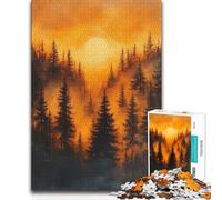 Jigsaw for Adults1000 Pieces Sunset Forest Tough Challenge Family Game for And from 14 Years And over (size 38x52cm)