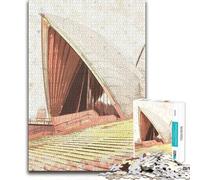 Jigsaw for Adults1000 Pieces Sydney Opera House Sketch For Family Fun Funny Gift Suitable for People Aged 14 And Above 38x26cm