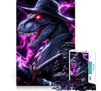 Jigsaw for Adults1000 Pieces T-rex Raptor Ninja Animal Precise Cut Art Cognitive Game Toy Relax Play Time Christmas Wall Art (50x75cm)
