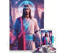 Jigsaw for Adults1000 Pieces Techno Messiah Fun Games Stress Reliever with Fully Interlocking Randomly Shaped Pieces 38x26cm
