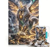 Jigsaw for Adults1000 Pieces The Celestial Moth-Cat Sovereign Fun Games Stress Reliever with Fully Interlocking Randomly Shaped Pieces 50x75cm