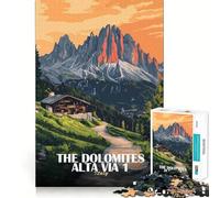 Jigsaw for Adults1000 Pieces The Dolomites Alta Via, Italy Smooth Joint Fun Mental Focus Game Casual Game Time Birthday Fun Gift (38x52cm)