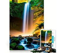 Jigsaw for Adults1000 Pieces The Golden Waterfall Precise Cut Art Cognitive Game Toy Relax Play Time Christmas Wall Art (50x75cm)