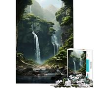 Jigsaw for Adults1000 Pieces The Jungle WaterFall Difficult And Challenge Analysis And Logic Toy Wall Decor Suitable for Ages 14 And Up (50X75cm)