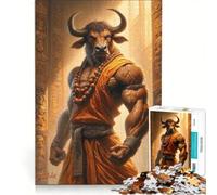 Jigsaw for Adults1000 Pieces The Minotaur Monk Fun Games Stress Reliever with Fully Interlocking Randomly Shaped Pieces 50x75cm