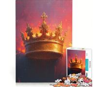 Jigsaw for Adults1000 Pieces The Royal Crown Fun Games Stress Reliever with Fully Interlocking Randomly Shaped Pieces 38x26cm