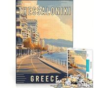 Jigsaw for Adults1000 Pieces Thessaloniki in Greece, Brain Teaser Game, Fun at Home Activities, Wishlist with Santa Claus 38x26cm