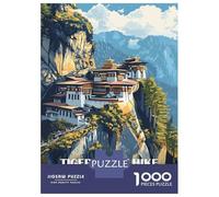Jigsaw for Adults1000 Pieces Tigers Nest Hike, Bhutan Jigsaw Puzzle Brain Teaser Game Difficult Hard Gifts for Friends And Family 70x50cm/1000pcs