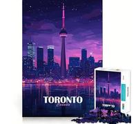 Jigsaw for Adults1000 Pieces Toronto Canada Skyline at Night Smooth Joint Fun Mental Focus Game Casual Game Time Birthday Fun Gift(38x26cm)