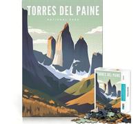 Jigsaw for Adults1000 Pieces Torres Del Paine NP Smooth Joint Fun Mental Focus Game Casual Game Time Birthday Fun Gift (38x52cm)