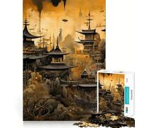 Jigsaw for Adults1000 Pieces Traditional Golden City Smooth Joint Fun Mental Focus Game Casual Game Time Birthday Fun Gift (50x75cm)