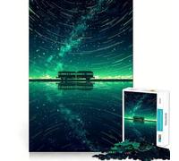 Jigsaw for Adults1000 Pieces Train Across The Emerald Sky Precise Cut Art Cognitive Game Toy Relax Play Time Christmas Wall Art (38x52cm)