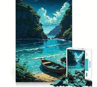 Jigsaw for Adults1000 Pieces Tranquil Cove Under The Stars Smooth Joint Fun Mental Focus Game Casual Game Time Birthday Fun Gift (50x75cm)