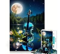 Jigsaw for Adults1000 Pieces Transparent Glass Violin Smooth Joint Fun Mental Focus Game Casual Game Time Birthday Fun Gift (50x75cm)