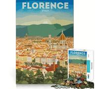 Jigsaw for Adults1000 Pieces Travel to Florence Precise Cut Art Cognitive Game Toy Relax Play Time Christmas Wall Art (38x52cm)