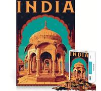 Jigsaw for Adults1000 Pieces Travel to India Precise Cut Art Cognitive Game Toy Relax Play Time Christmas Wall Art(38x26cm)