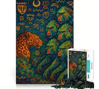 Jigsaw for Adults1000 Pieces Trial of The Leopard Abstract Painting Precise Cut Art Cognitive Game Toy Relax Play Time Christmas Wall Art (38x52cm)