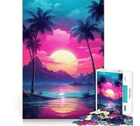 Jigsaw for Adults1000 Pieces Tropic Twilight Grooves Smooth Joint Fun Mental Focus Game Casual Game Time Birthday Fun Gift (50x75cm)